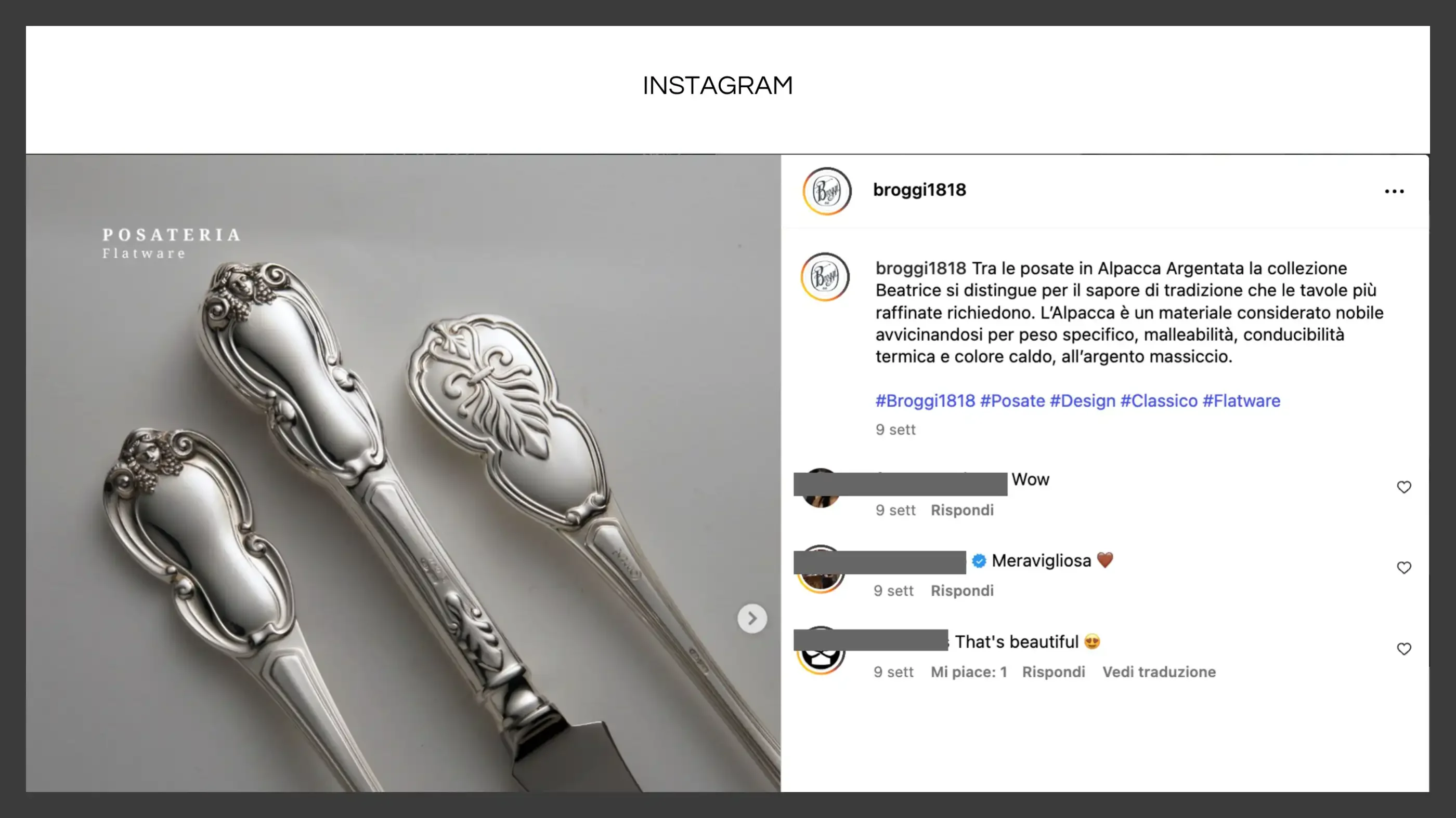 Broggi 1818 - Gestione social e newsletter